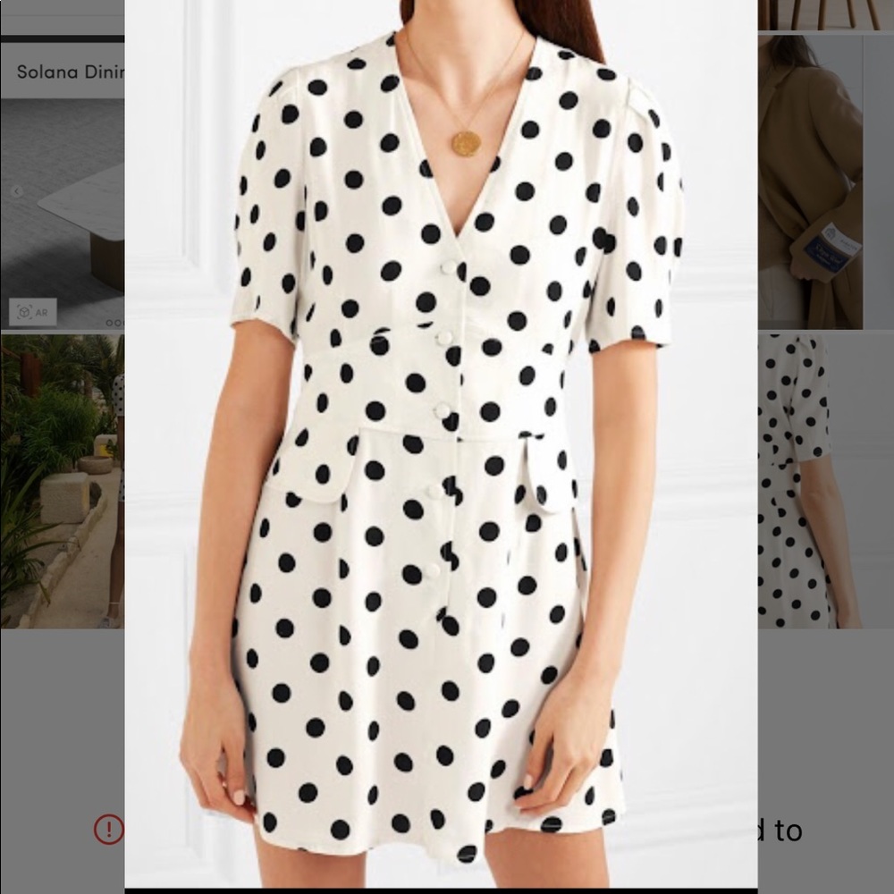RIXO London Laura polka-dot crepe mini dress